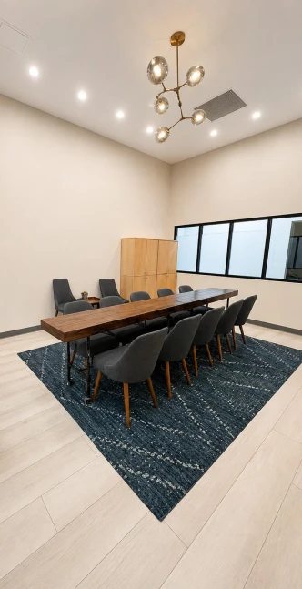 Structured group therapy room